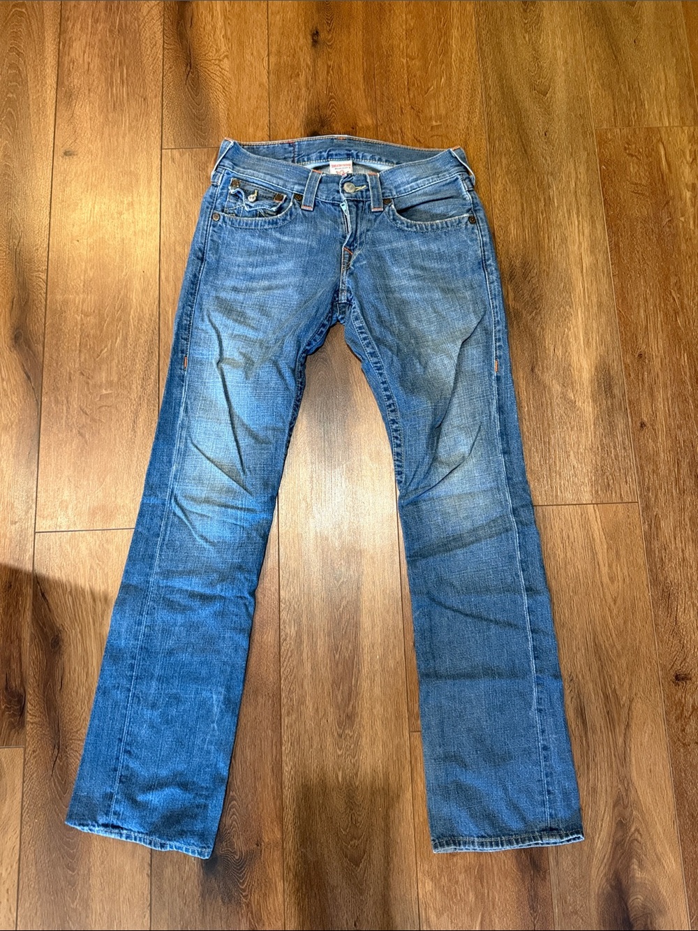 True Religion Men's Bootcut Jeans - Faded Blue Denim